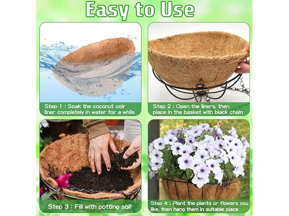 ZeeDix 2 Pack 14" Hanging Baskets