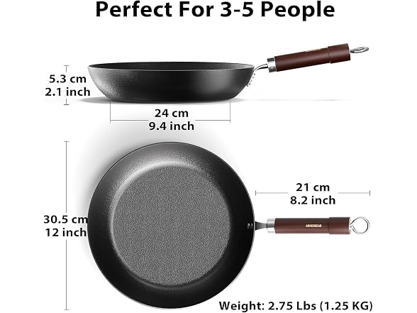 Armorbear 12" Carbon Steel Frying Pan