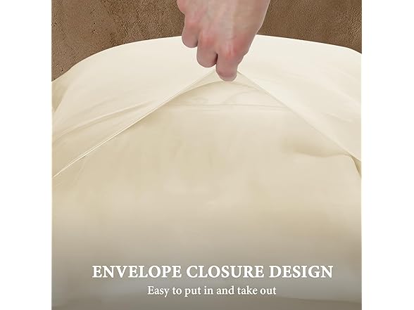 BHZ Beige Satin Goose Feather Pillow