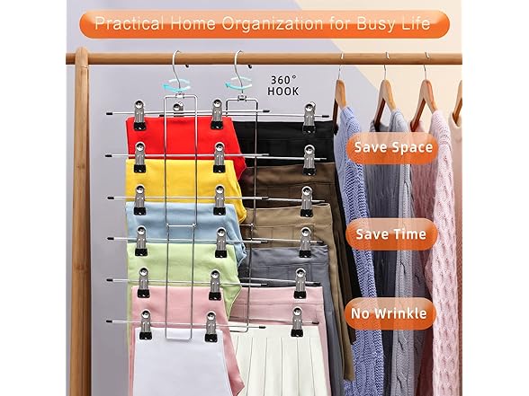 SHUKEEKA 3 Pack Metal Pants Hangers