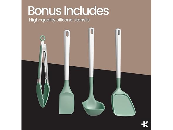 Bakken 12-Piece Ceramic Cookware Set  Green