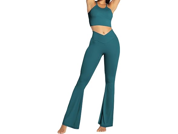 Sunzel Flare Leggings 32in M Forest Green