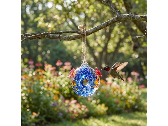 Red Carpet Hummingbird Feeder Blue Twin