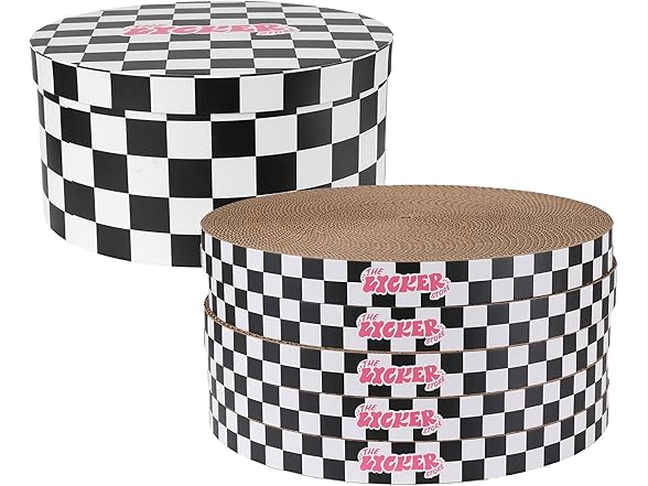 Kate 12 Inch Cardboard Cat Scratcher Pads, Black/White