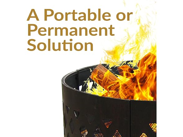 Sunnydaze Crossweave Large Round Outdoor Steel Metal Fire Pit Ring, 36"