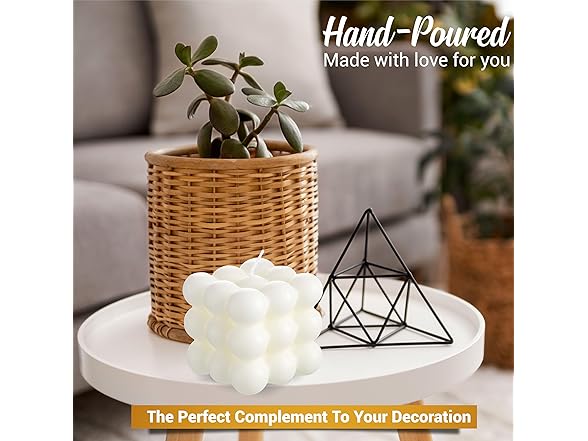 White Aesthetic Bubble Candle 10-Pack