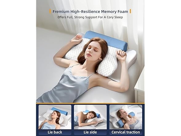 Cervical Pillow with Removable Neck Roll