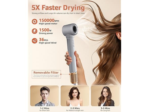 7-in-1 Hot Air Styler Blow Dryer Brush