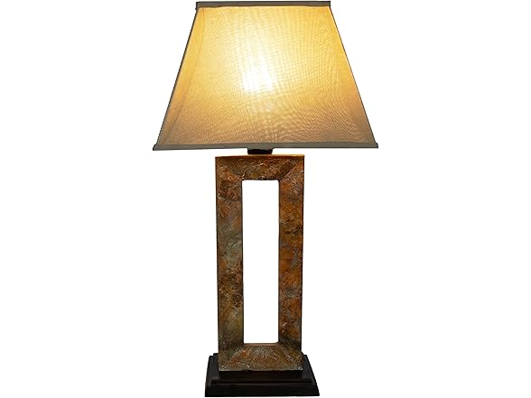 Open Rectangle Slate Table Lamp