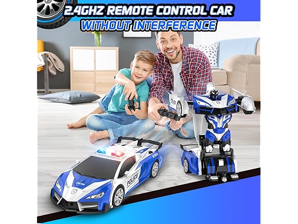 Blue Transforming Police Car