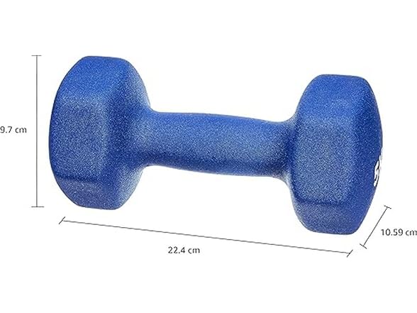Amazon Basics Neoprene Dumbbell Pair, 10 kg, Blue
