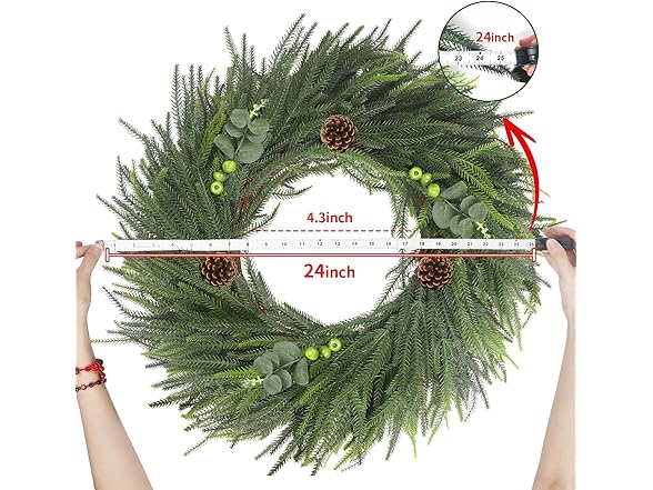 lokeisna Real Touch Norfolk Pine Wreath