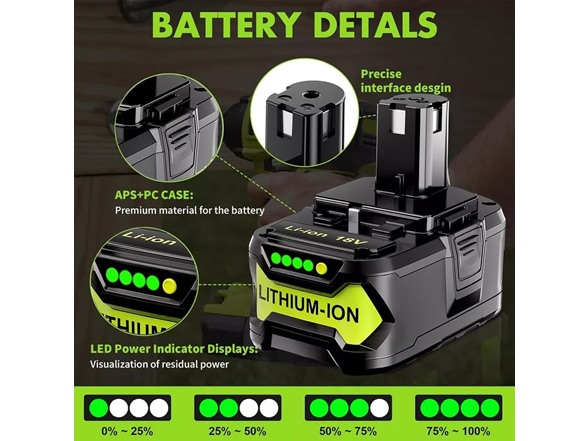 Simple Plus+ 2pk Replacement Battery  Ryobi 18V ONE+ 6Ah