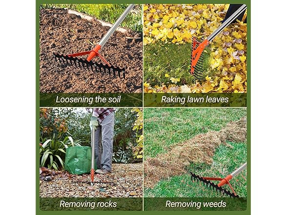 CKLT 17-Tine Garden Rake 62in Handle