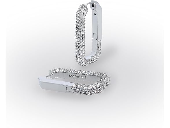 AllSaints Pavé Geometric Link Earrings