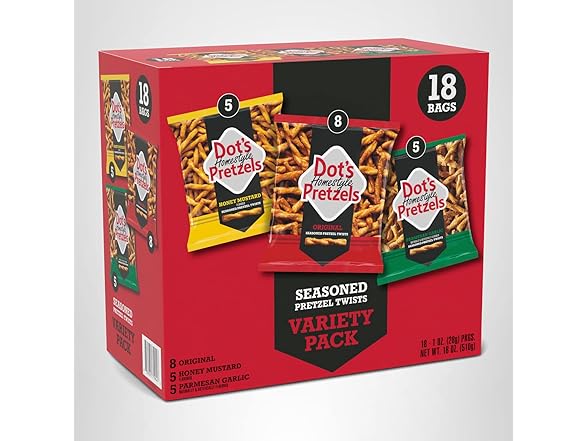 18CT Dot's Homestyle Pretzels Variety Pack