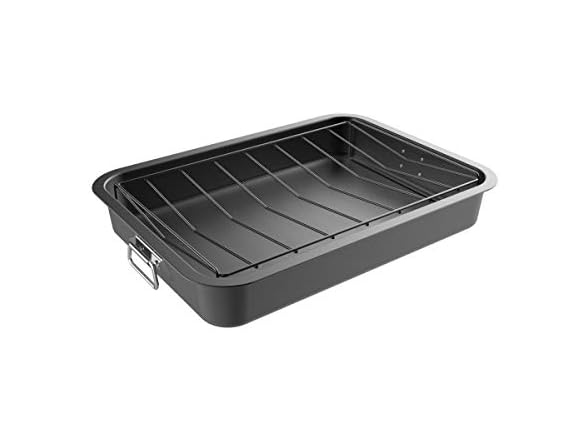 Classic Cuisine Roasting Pan with Angled Rack-Nonstick