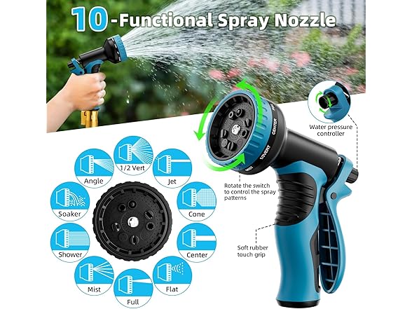 Mbtrong 100ft Blue Garden Hose