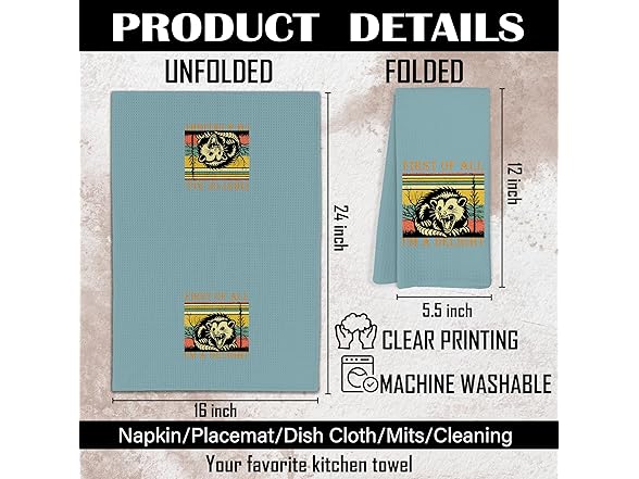 FITIE Opossum Gifts Kitchen Towels