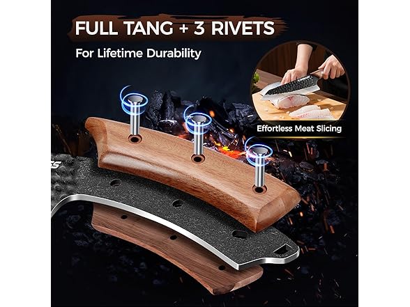 BOMASS Japanese Santoku Knife 7.1 Inch