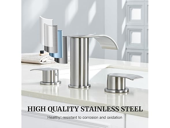 8" Nickel Waterfall Sink Faucet