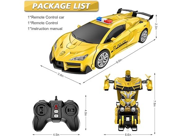 Yellow Transforming Police Car