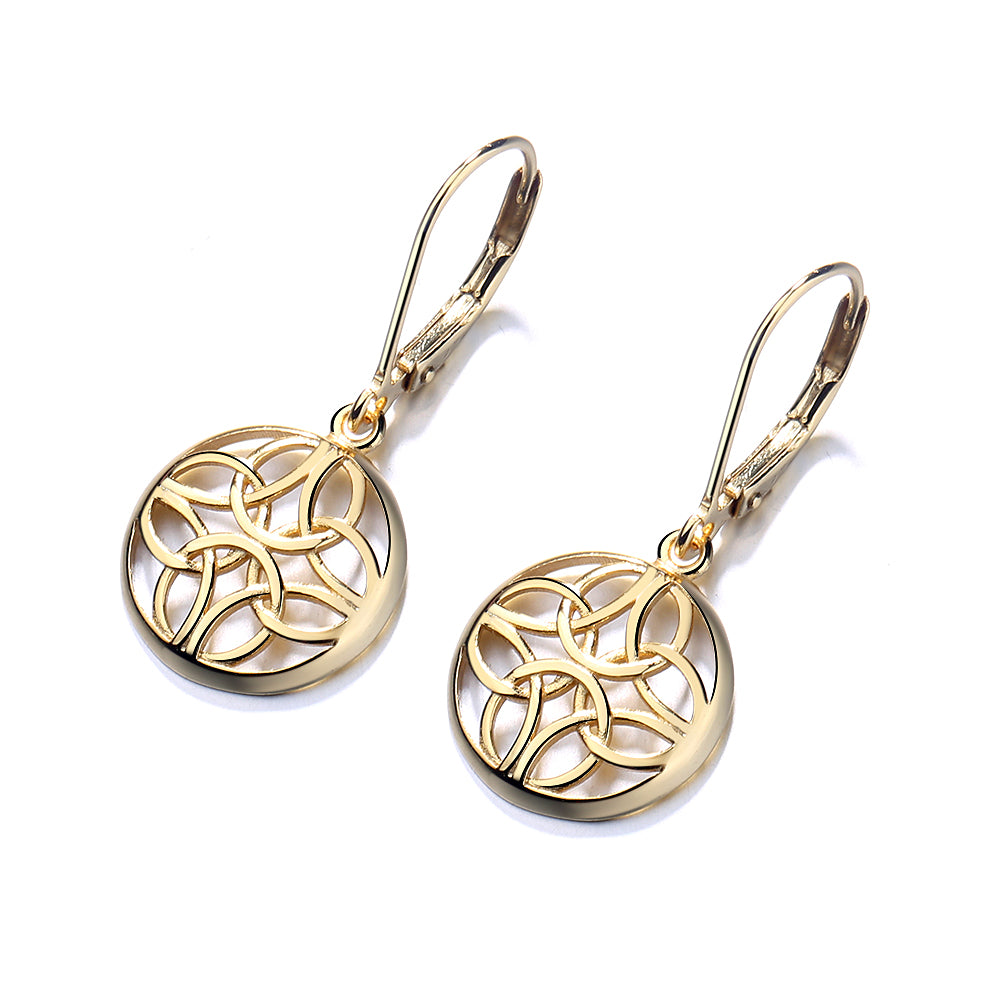 Gold Plated Lever-Back Celtic Earring - Gallery 3
