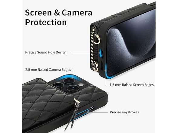 LAMEEKU iPhone 15 Pro Max Wallet Case