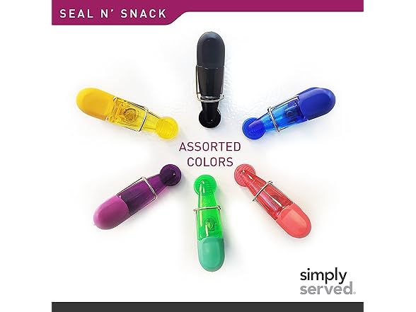 Simply Served Seal N Snack Magnetic Chip Clips, 16 Count