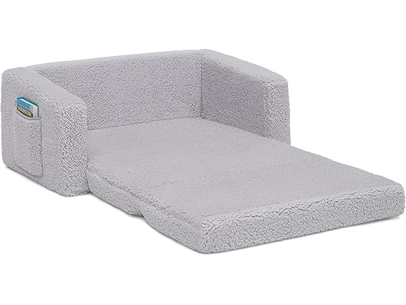 Delta Children Cozee Flip-Out Sherpa 2-in-1 Convertible Sofa to Lounger