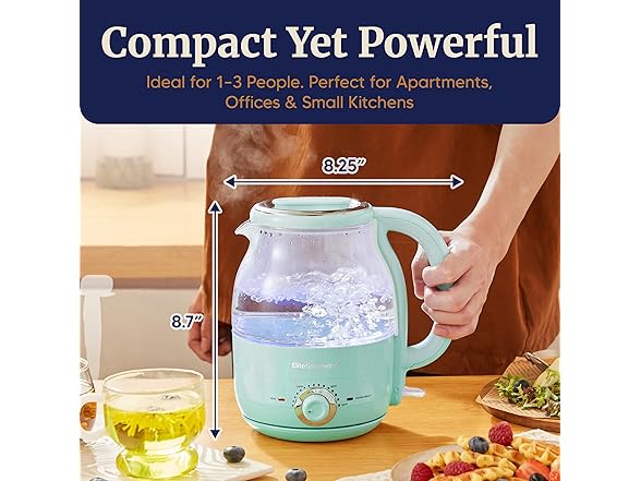 Elite Gourmet 1.2L Electric Glass Kettle