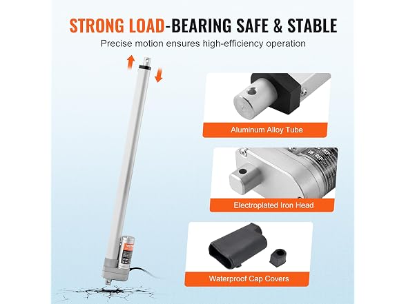 Linear Actuator 12V, 20 Inch Waterproof IP65