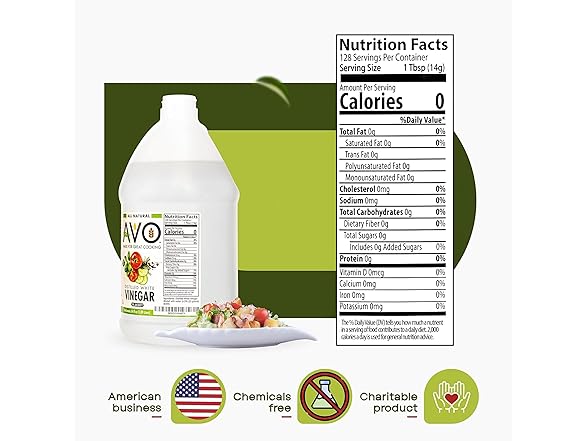 AVO Distilled White Vinegar 1 Gallon (128 oz)