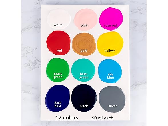 Ready To Pour Acrylic Pouring Paint Set, 12pc