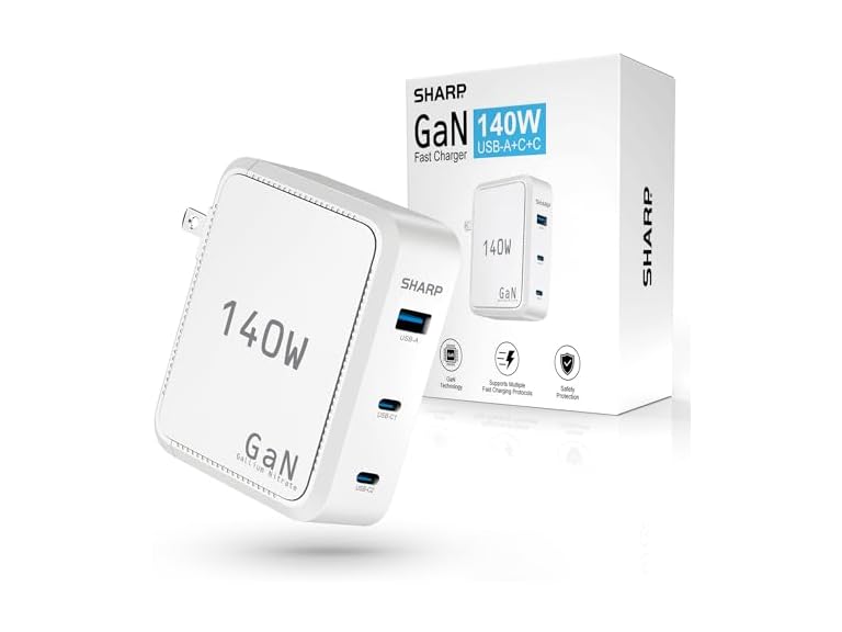 Sharp Sharp 140W USB C Charger, Compact Folda