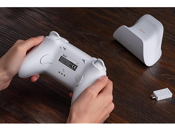 8BitDo Ultimate 2 Wireless Controller for Windows PC, Apple, Steam & Android, Gaming Controller with TMR Joysticks, Hall/Tactile Triggers, Motion Control, RGB Fire Ring, 1000Hz Polling Rate, White (Open Box)