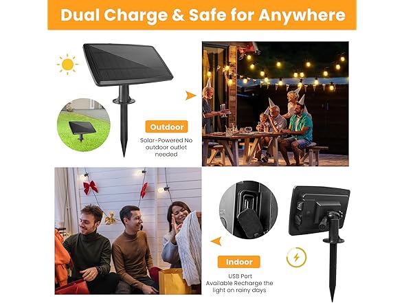 Yusist 104FT(98+6) Solar String Lights