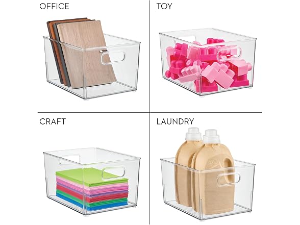 iDesign Stackable Plastic Bathroom Storage Handles-4Pk