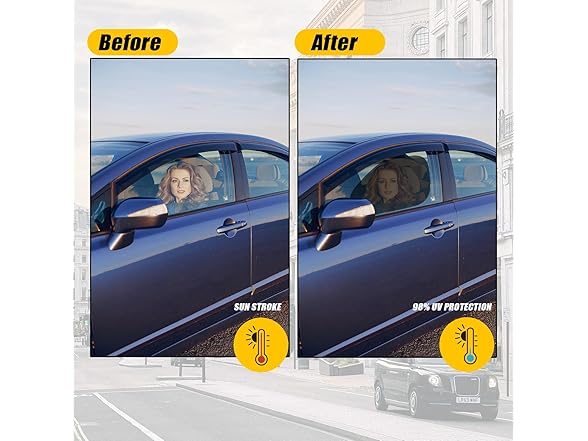 Zone Tech SS0019 Side Window Cling On Sun Shades- 2-Pack Bl