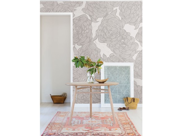 Roses Grey Wall Mural