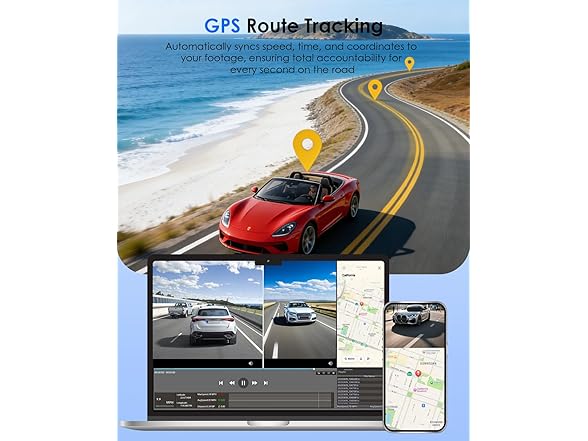 Nymzview 4K+4K Dash Cam Front Rear GPS