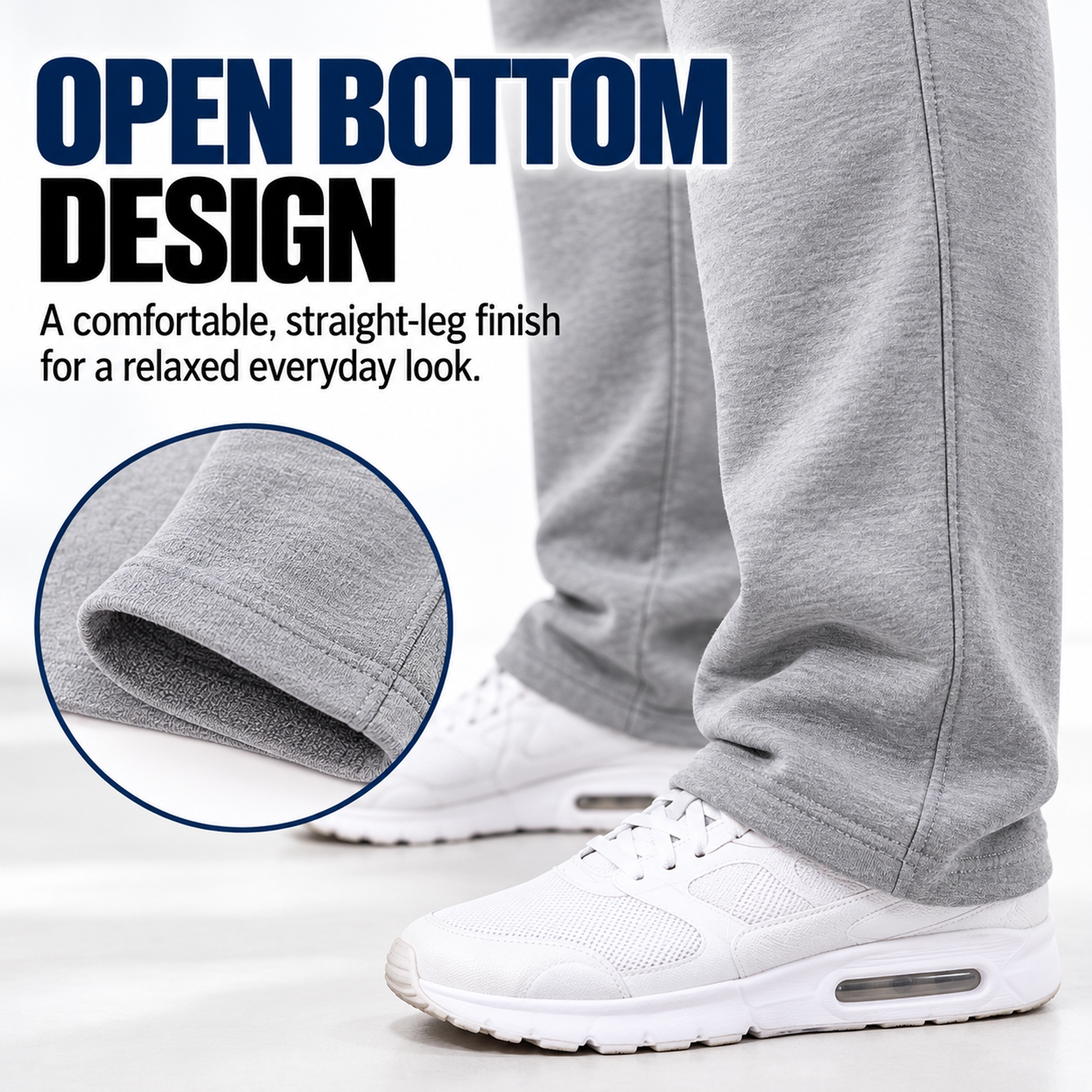 4Pk Mens Open Bottom Sweatpants - Gallery 20