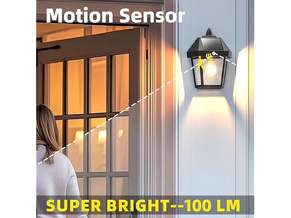4 Pack Motion Sensor Wall Lanterns