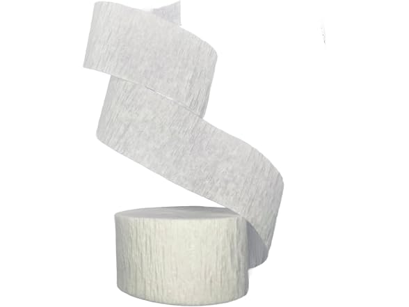 White and Silver Metallic Crepe Paper