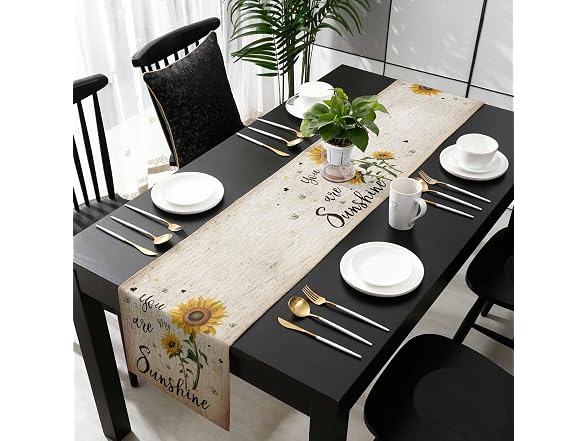 Sunflowers Rustic Table Runner-Cotton