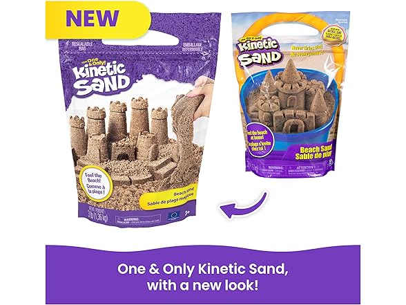 Kinetic Sand, 3lbs Beach Sand for Ages 3
