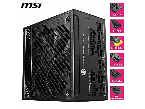 MSI MPG A1250GS PCIE5 Power Supply