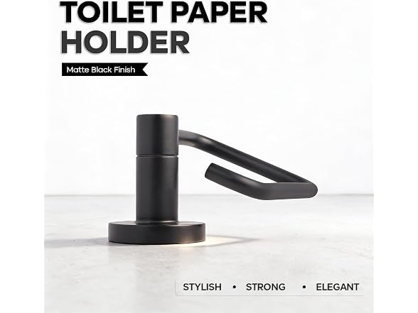 HIGHCRAFT Matte Black Toilet Paper Holder