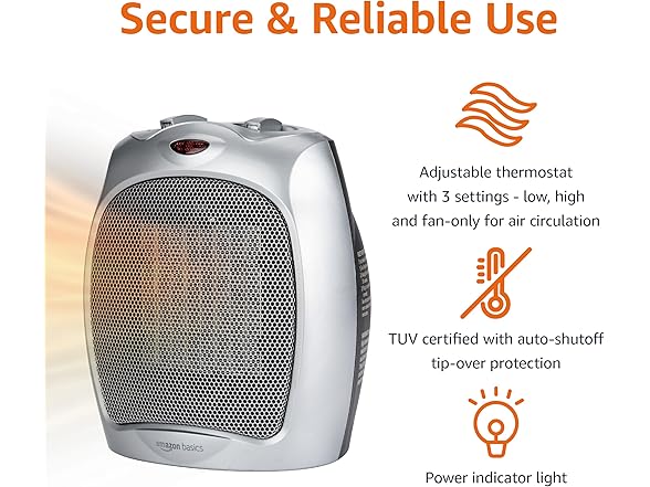 Amazon Basics Ceramic Space Heater 1500W