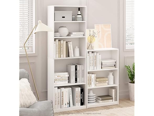 Furinno JAYA 3-Tier Bookshelf, White